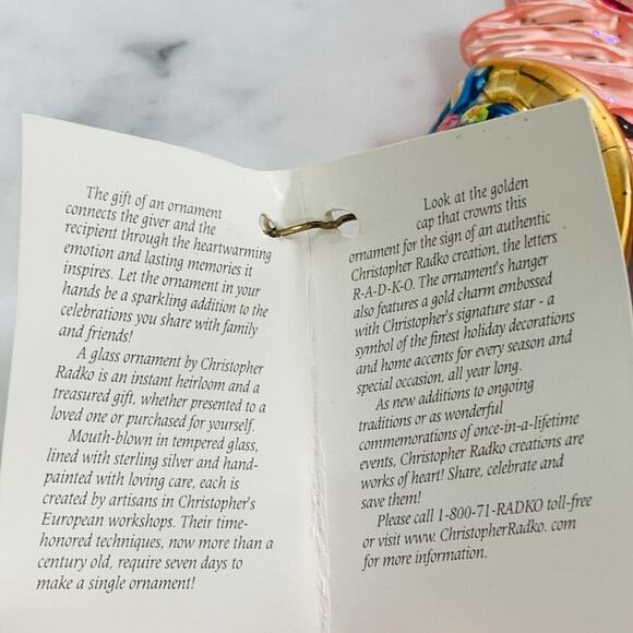 CHRISTOPHER RADKO Pink Flamingo Beach Ornament 5.75" Mouth Blown Glass 7577 NWT - Picture 8 of 8